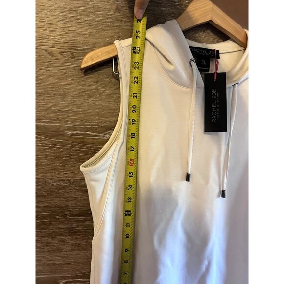 Rachel Zoe Yoga Top Ivory size small NEW hoodie sleeveless Lounge Comfy - Picture 5 of 6